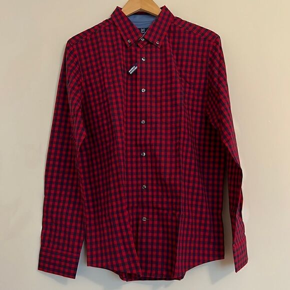 NWT George Stretch Poplin Button Down Shirt Size M - Picture 1 of 7